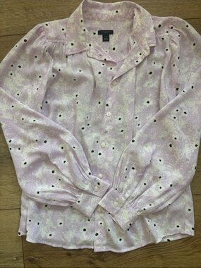 Ann Taylor Factory Lilac Floral Print Blouse